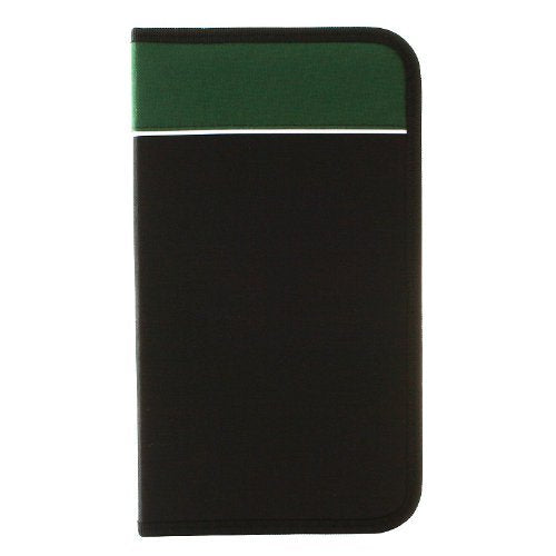 RoyalCraft TM CD Wallet, 96 Capacity CD Holder Case in Black/Green, Nylon.