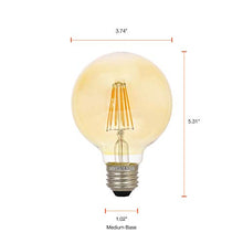 Load image into Gallery viewer, SYLVANIA LED Vintage G25 40W Equivalent, Efficient 4.5W, E26 Medium Base, Dimmable 2175K Amber Glow Light Bulb, 1 pack
