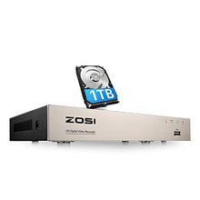 Load image into Gallery viewer, ZOSI H.265+ 5MP Lite 8 Channel Hybrid 4-in-1 HD TVI CCTV DVR, 8CH 1080P Surveillance Video Recorders with Hard Drive 1TB for Home Security Camera System,Mobile Remote Access,Motion Detection
