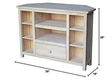 Load image into Gallery viewer, International Concepts Unfinished Corner Entertainment/TV Stand
