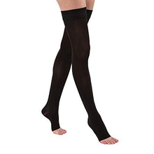Load image into Gallery viewer, JOBST Opaque Open Toe Thigh High with Silicone Dot Top Band, 30-40 mmHg Compression Stockings , Classic Black , Small - 115564
