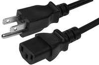 10 Feet (3 Meters) 18AWG 3 Prong Monitor (Universal Power Cord) Computer Power Cord 10ft (3M) 3 Conductor (IEC320 C13 to NEMA 5-15P) 10 Amp AC Power Cable CNE23114 (2 Pack)
