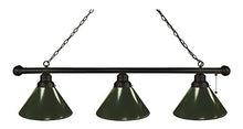 Load image into Gallery viewer, Green 3 Shade Billiard Light with Black Fixture by Holland Bar Stool
