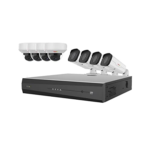 REVO America America Ultra Plus Commercial Grade 16CH 4K H.265 NVR, 4 TB, Remote Access, 4X Motorized Lens IR Bullet & 4X Motorized Lens Vandal Dome Cameras, Indoor/Outdoor, True WDR, 4 Megapixel Whit
