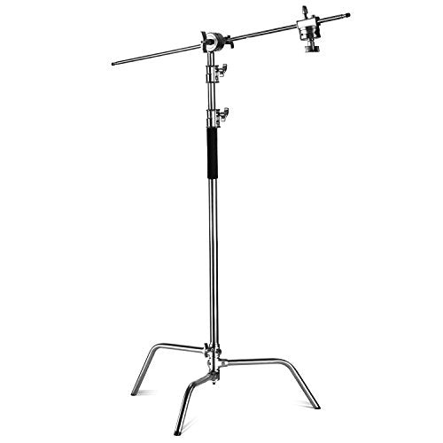 Neewer Pro 100% Metal Max Height 10ft/305cm Adjustable Reflector Stand with 4ft/120cm Holding Arm and 2 Pieces Grip Head for Photography Studio Video Reflector, Monolight and Other Equipment