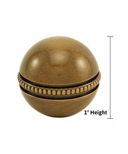 Load image into Gallery viewer, Antiqued Brass Beaded Ball Lamp Finial with Antiqued Brass Base 1&quot;h
