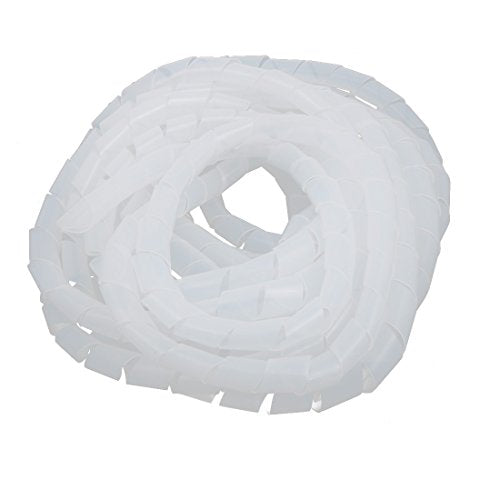 Aexit 18mm Dia Electrical equipment Flexible Spiral Tube Cable Wire Wrap Computer Manage Cord White 10 Meters Length