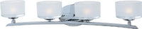 Maxim 19054FTPC Elle Symmetry Design Frosted Glass Bath Vanity Wall Mount, 4-Light Xenon 160 Total Watts Halogen, 5