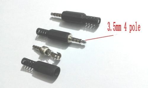 8 PCS 3.5mm 4 pole Stereo Audio Male Female Plug Jack Connector solder