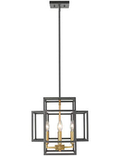 Load image into Gallery viewer, Z-Lite 4 Light Pendant 454-14BK-BN, Black/Brushed Nickel, 14&quot;
