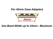 Load image into Gallery viewer, Gold Color Pair Connectors Lugs Adapters with Spring Bar Pin and Tool Compatible with Apple Watch 42mm All Series SE 6 5 4 3 2 1 Band Strap Replacement - Fits up to 24mm Watch Straps
