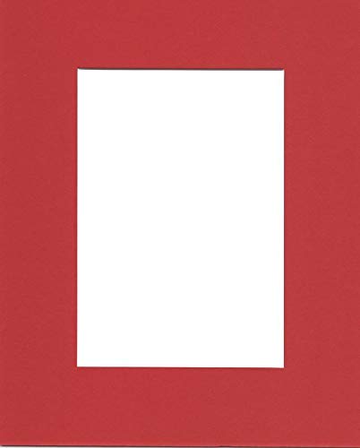 Pack of (5) 24x36 Acid Free White Core Picture Mats Cut for 20x30 Pictures in Real Red