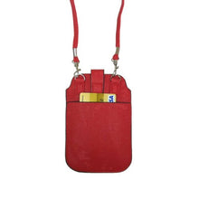 Load image into Gallery viewer, Leather Neck Pouch for Phone (Style 2) - Red
