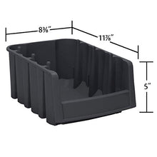 Load image into Gallery viewer, Akro-Mils 30718 Economy Stacking Shelf Plastic Storage Bins, (12-Inch x 8-3/8-Inch x 5-Inch), Black (8-Pack)
