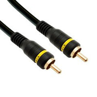 QUALCONNECT Composite Video Cable, RCA Male, Gold-Plated Connectors, 25 ft