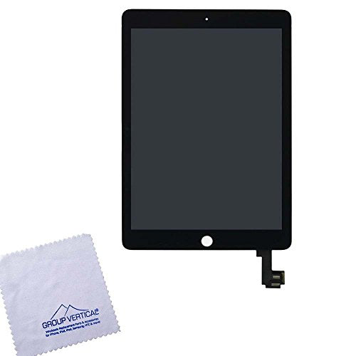 Group Vertical for iPad Air 2 Screen Replacement Touch Screen Digitizer Includes Sleep/Wake Sensor Black for iPad Air 2 Screen Replacement Display 9.7 inch Model A1566, A1567 Repair Part