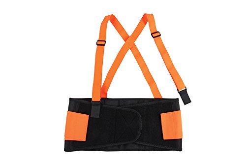 Safety Depot High Viz Elastic Back Support Belt Detachable Suspenders Anti Ride-Up (4XL)