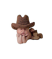 Pinbo Baby Boys Photography Prop Crochet Knitted Cowboy Hat Boots