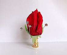 Load image into Gallery viewer, One of French Chic Rose Lamp Shade Finial, Harp Topper - Red
