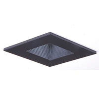 HALO Recessed 3012BKBB 3-Inch 15-Degree Trim Lensed Square Shower Light with Baffle, Black