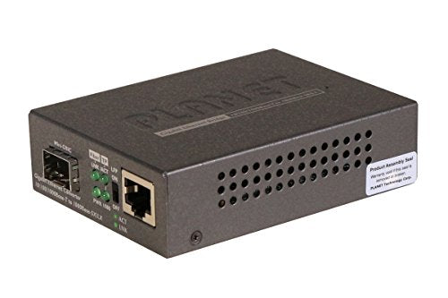 PLANET Gigabit Ethernet Media Converter, Ethernet Bridge | 10/100/1000Base-T to 1000FX (SFP) | Long Distance Transmission | High Performance LC Fiber | Easy Installation (GT-805A)