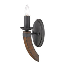 Load image into Gallery viewer, Golden Lighting 1821-1W BI Sconce with Metal Candle Sleeves Shades, Black Iron Finish
