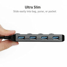 Load image into Gallery viewer, Multi USB Port Expander, LYFNLOVE Ultra Slim USB Hub 3.0, 4-Ports USB Splitter High-Speed USB Data Hub with Individual On/Off Power Switches for Laptop, Computer, PC, Thumb Driver and More
