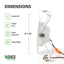 Load image into Gallery viewer, Sunco Lighting 12 Pack 5/6 Inch LED Recessed Downlight, Baffle Trim, Dimmable, 13W=75W, 4000K Cool White, 965 LM, Damp Rated, Simple Retrofit Installation - UL + Energy Star
