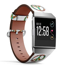Load image into Gallery viewer, (Hippe Peace Sign) Patterned Leather Wristband Strap for Fitbit Ionic,The Replacement of Fitbit Ionic smartwatch Bands
