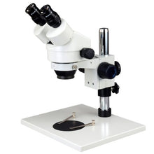 Load image into Gallery viewer, OMAX 7X-45X Zoom Binocular Stereo Microscope with Large Platform and 8W 54 LED Ring Light
