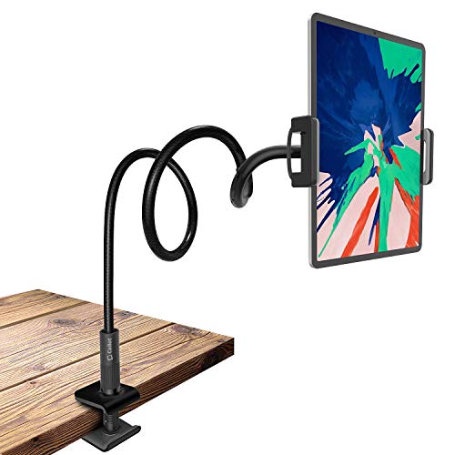 Cellet Flexible Gooseneck Tablet Desk Stand Adjustable Mount Holder Compatible to Galaxy S20 S20+ Tab S6 LTE Tab S6 S5e S4 Tab A 10.1 A 8.0 iPad Pro Mini Air 2019 Microsoft Surface Pro Kindle Fire HD