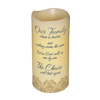 Abiding Light Scented Flameless Candle,Wax, Bereavement Memory 'Our Family Chain', 6inH, 3inDiameter