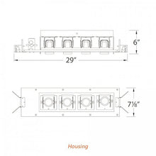 Load image into Gallery viewer, WAC Lighting MT4LD411NE-S40-BK LED Precision Multiple Four Light New Construction IC Rated Housing, 4000K Spot Beam, 4, Black
