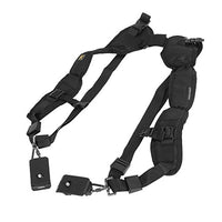 Aexit Quick Release Lighting fixtures and controls Double Shoulder Belt Strap Black for 2 Cameras SLR DSLR