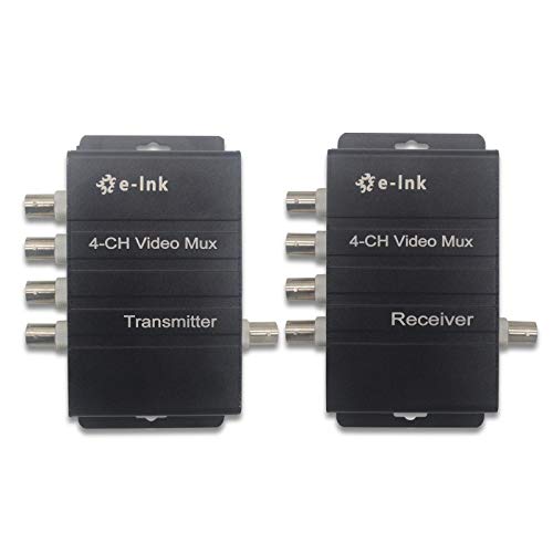 E-link 4 Channel Video Multiplexer - 4Ch CCTV Video Multiplexer Over 1 Coaxial Cable for Standard Analog Cameras