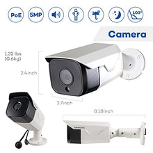 Load image into Gallery viewer, ONWOTE 5MP Super HD PoE IP Security Camera with Audio, Smart AI Human Detection, 2592x 1944 5 Megapixels, Indoor/Outdoor, 100ft IR, IP66, Add on Camera to PoE NVR or Switch
