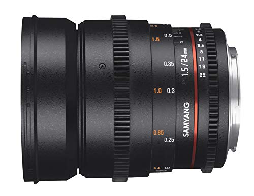 Samyang 24 mm T1.5 VDSLR II Manual Focus Video Lens for Canon DSLR Camera