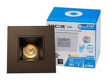 Load image into Gallery viewer, NICOR Lighting 2-Inch Square 3000K LED Downlight Fixture for 2-Inch Recessed Housings, Oil-Rubbed Bronze (DQR2-10-120-3K-OB)
