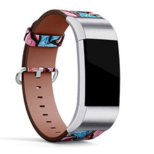 Load image into Gallery viewer, Replacement Leather Strap Printing Wristbands Compatible with Fitbit Charge 3 / Charge 3 SE - Beautiful Pattern of Fallen Leaves and Snowflakes
