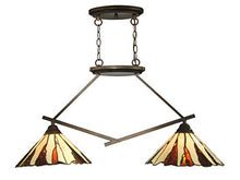 Load image into Gallery viewer, Dale Tiffany Th12435 Tiffany/Mica Two Light Island Fixture From Ripley Collection In Bronze/Dark Fin
