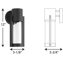 Load image into Gallery viewer, Z-1030 LED Collection 1-Light Clear Glass Modern Outdoor Small Wall Lantern Light Textured Black

