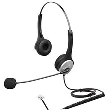 Load image into Gallery viewer, 4Call K502CM Dual Ear Call Center Telephone RJ Headset with Noise Canceling Microphone for Plantronics M10 M22 Vista Adapter and AT&amp;T CallMaster V VI &amp; Cisco Unified Office IP Phones 7931G 7975
