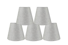 Load image into Gallery viewer, Urbanest Set of 5 3-inch by 5-inch by 4 1/2-inch Hardback Chandelier Shade, Metallic Gray

