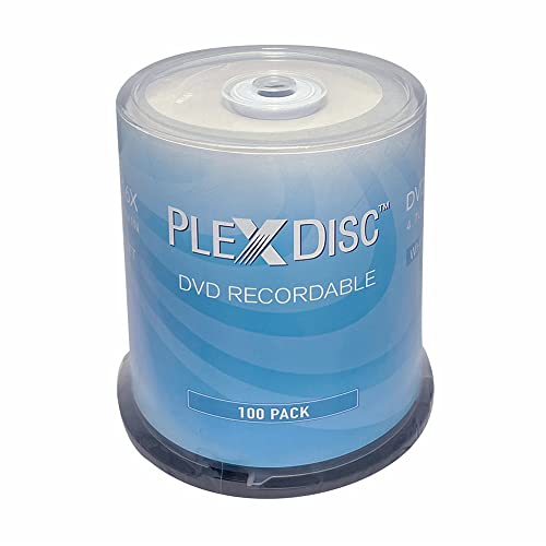 PlexDisc DVD+R 4.7GB 16X White Inkjet Printable Hub Printable - 100pk Cake Box (FFB) 63C-215-BX, 100 pieces