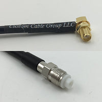 12 inch RG188 SMA FEMALE ANGLE to FME FEMALE Pigtail Jumper RF coaxial cable 50ohm Quick USA Shipping