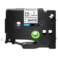 NineLeaf 1 Roll Black on White Heat Shrink Tubes Label Tape Compatible for Brother HSe-211 HSe211 HS211 HS-211 for P-Touch PT1100 PTP700 PTP750W Label Maker - 5.8mm (0.23inch) x 1.5m (4.92ft)