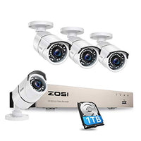 ZOSI PoE Home Security Camera System,5MP H.265 8Channel NVR with 1TB Hard Drive,4pcs Wired 1080p PoE IP Cameras Indoor Outdoor,120ft Night Vision,Motion Detection,Remote Access for 24/7 Recording