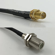 Load image into Gallery viewer, 12 inch RG188 RP-SMA FEMALE to F FEMALE Pigtail Jumper RF coaxial cable 50ohm Quick USA Shipping
