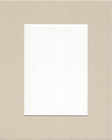 Pack of 5 8x10 Light Tan Picture Mats with White Core for 5x7 Pictures
