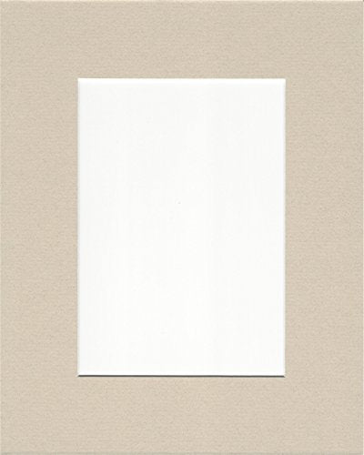 Pack of 5 8x10 Light Tan Picture Mats with White Core for 5x7 Pictures